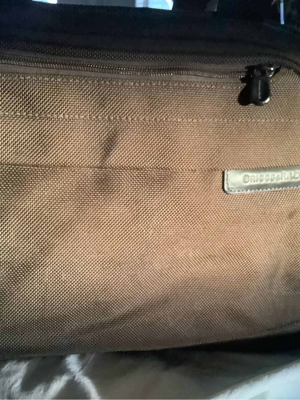 Briggs & Riley Tan/Brown Laptop Brief with Front Zip Pocket